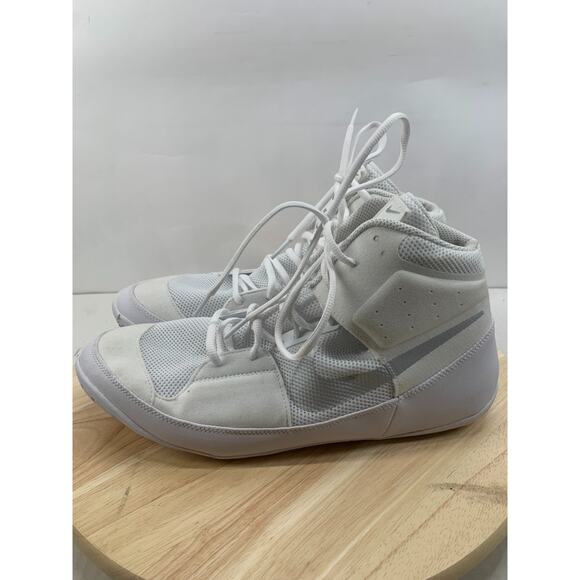 New‎ Nike Fury Wrestling Shoes Mens 13 White Silver Metallic MMA Combat Boxing main image 5